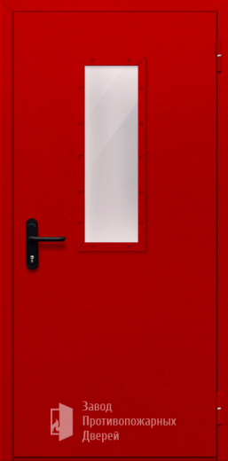Фото двери «Однопольная со стеклом (красная)» в Подольску