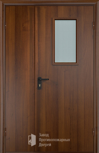 Фото двери «Полуторная МДФ со стеклом EI-30» в Подольску