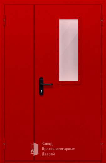 Фото двери «Полуторная со стеклом (красная)» в Подольску