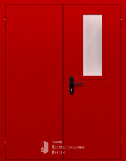Фото двери «Двупольная со стеклом (красная)» в Подольску