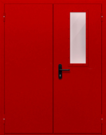 Фото двери «Двупольная со стеклом (красная)» в Подольску