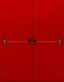 Фото двери «Двупольная глухая с антипаникой (красная)» в Подольску